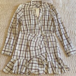 Veronica Beard Plaid Ruffle Dress